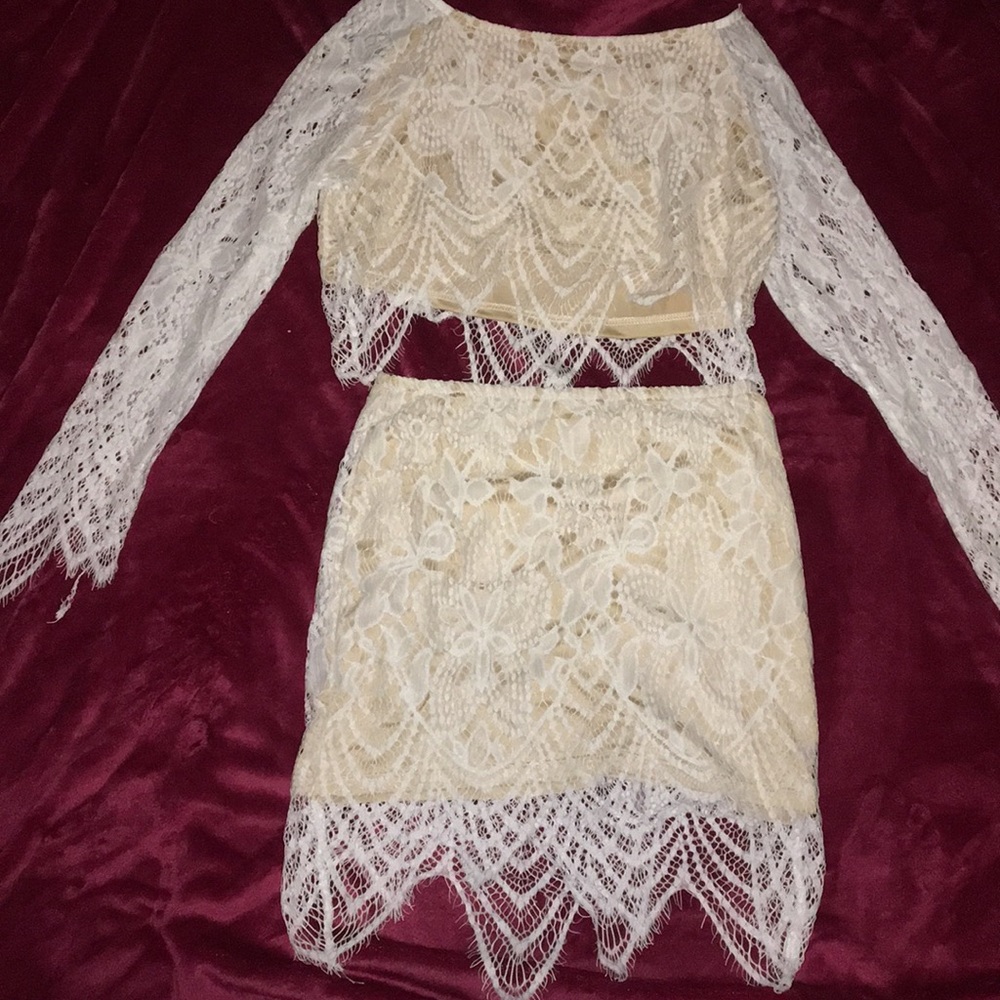 2 piece skirt and crop top